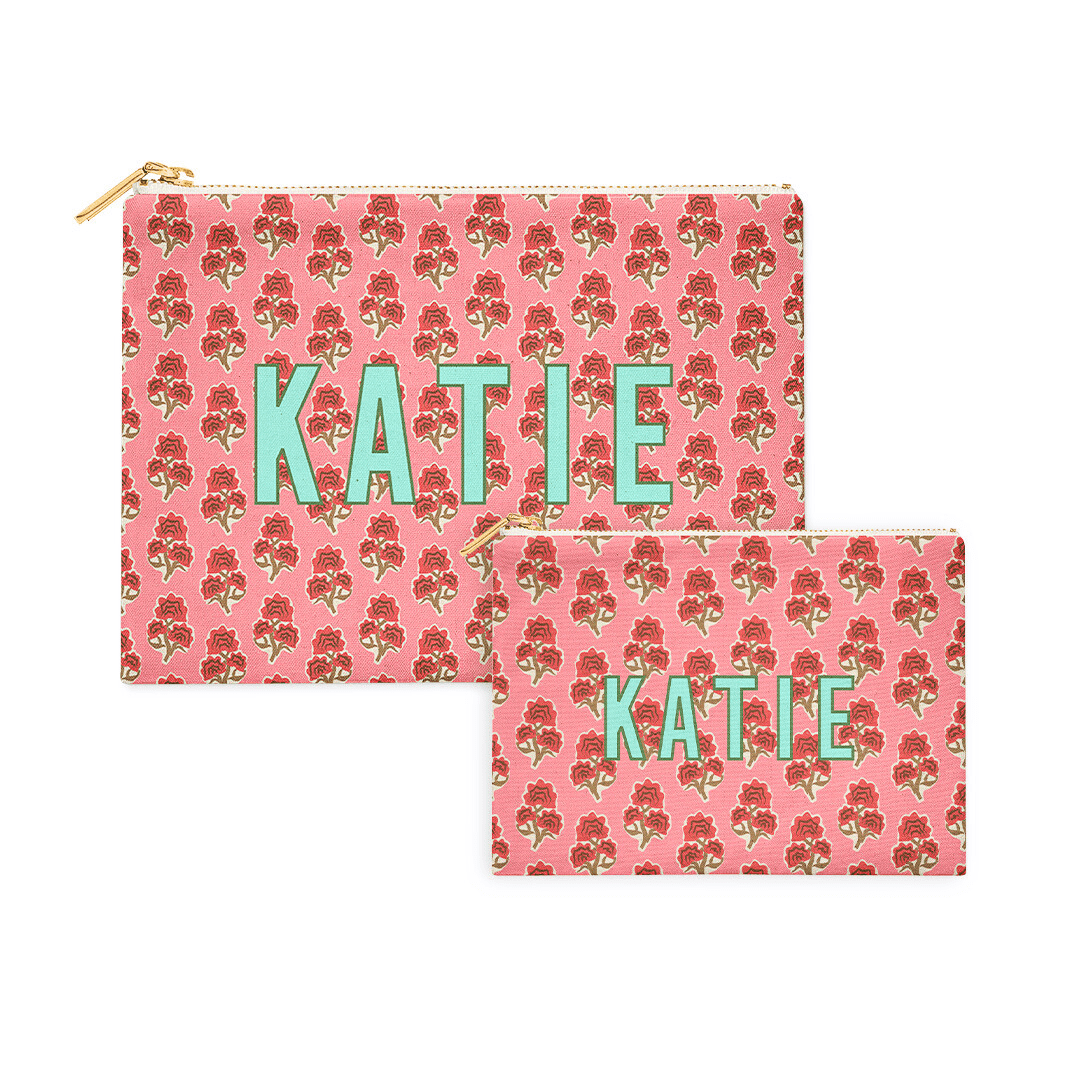 Flat Zip Pouch Set - Vera - themonogram manor 