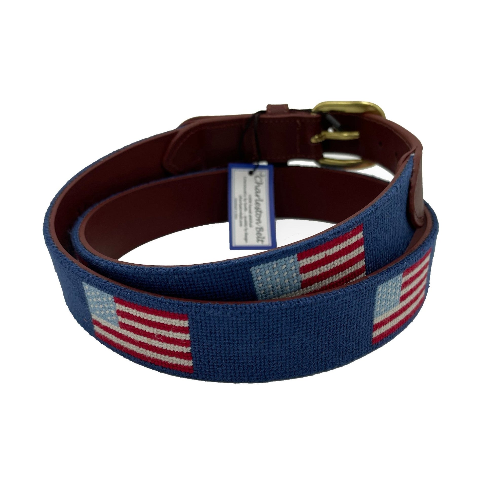 USA American Flag Needlepoint Belt - themonogram manor 