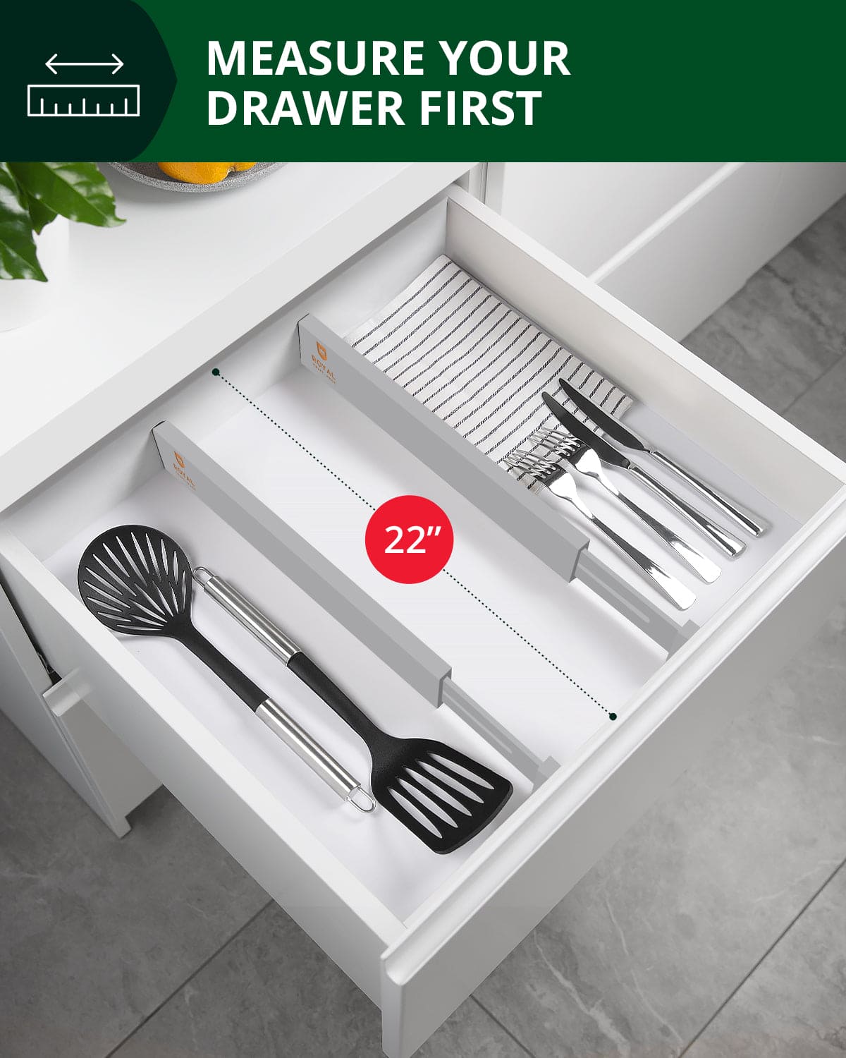 Drawer Dividers 22”, Gray - themonogram manor 