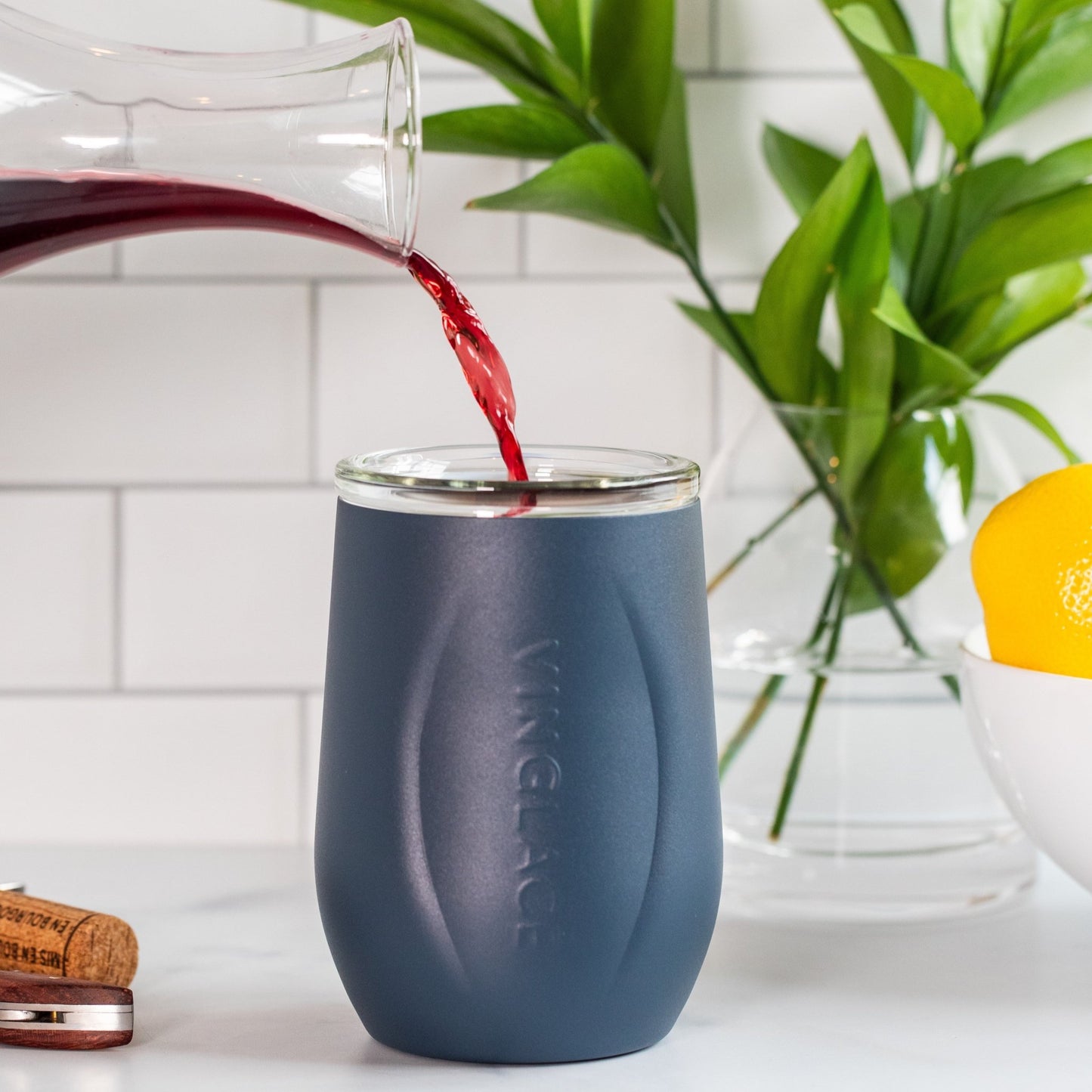 Glass Lined Wine Glass - themonogram manor 