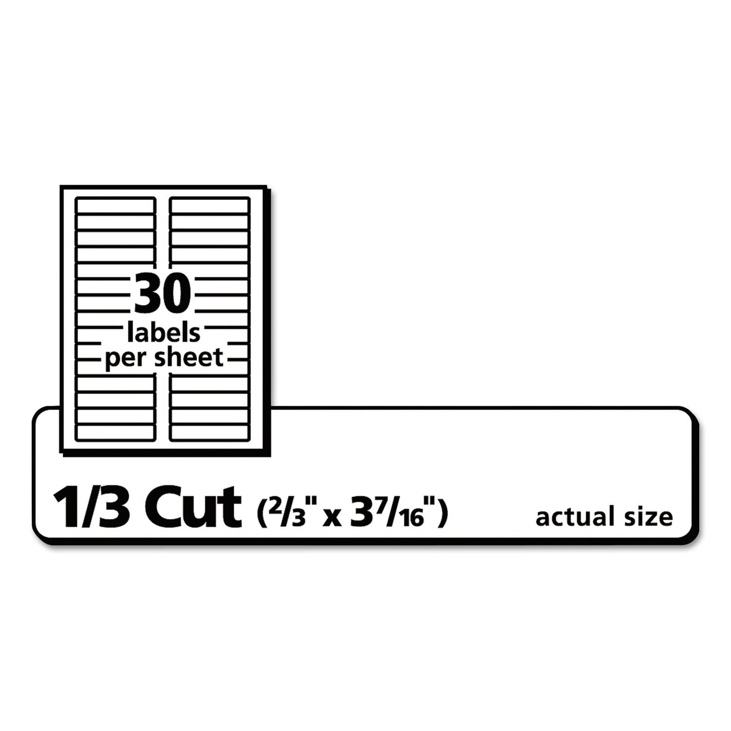 Avery Permanent TrueBlock File Folder Labels with Sure Feed Technology, 0.66 x 3.44, White, 30/Sheet, 60 Sheets/Box - themonogram manor 