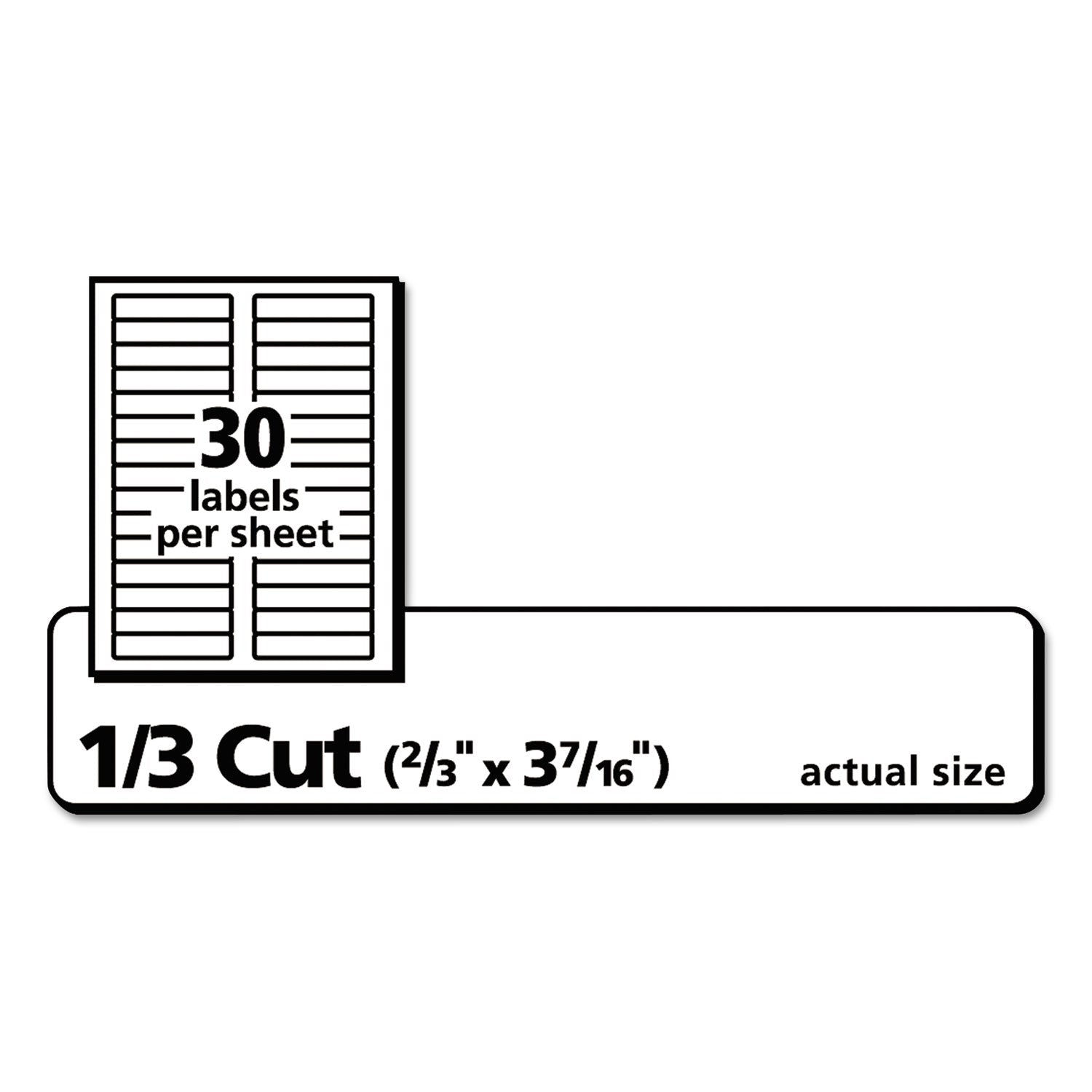 Avery Permanent TrueBlock File Folder Labels with Sure Feed Technology, 0.66 x 3.44, White, 30/Sheet, 60 Sheets/Box - themonogram manor 