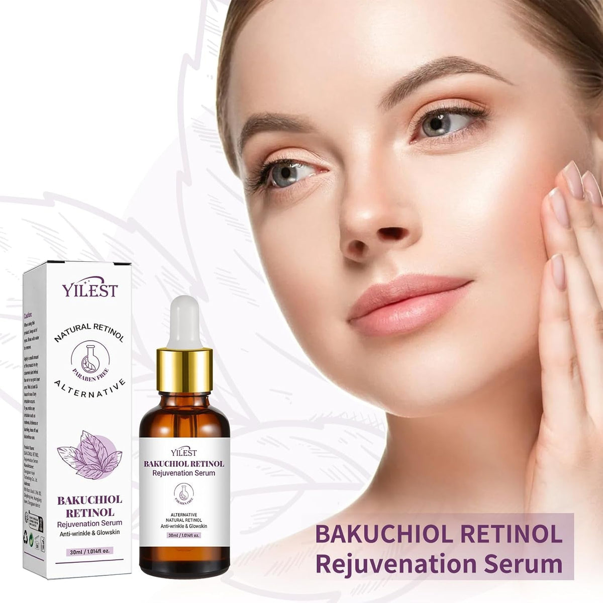 2PCS Bakuchiol Retinol Serum Retinol Rejuvenation Serum, Retinol Serum for Wrinkles Retinol Serum Face Serum for All Skin, Retinol Serum Wrinkles for Man&Women - themonogram manor 