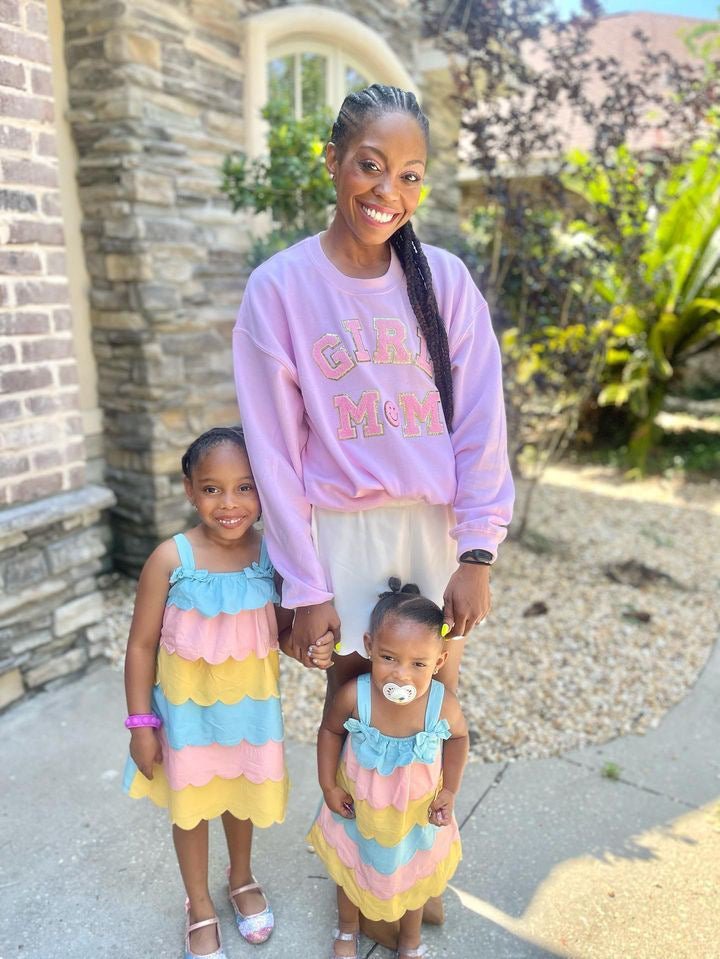 Girl Mom Letter Patch Sweatshirt - themonogram manor 