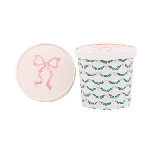 PLFC505 - Pink Bow Take Out Treat Cups - themonogram manor 