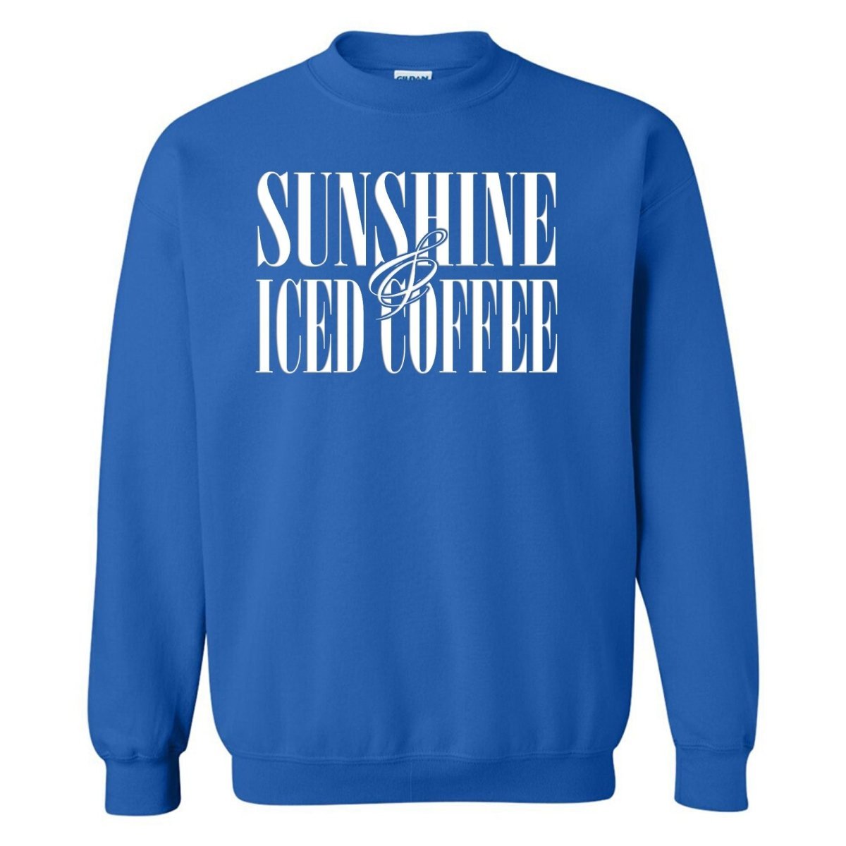 'Sunshine & Iced Coffee' PUFF Crewneck Sweatshirt - themonogram manor 