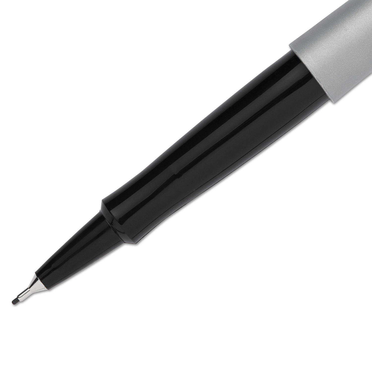 Paper Mate Flair Felt Tip Porous Point Pen, Stick, Extra - Fine 0.4 mm, Black Ink, Black Barrel, Dozen - themonogram manor 