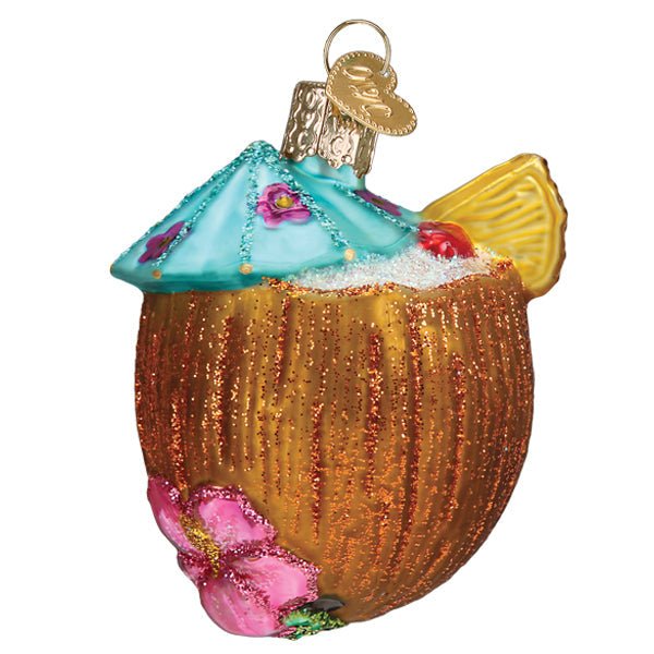 Tropical Coconut Drink Ornament - themonogram manor 