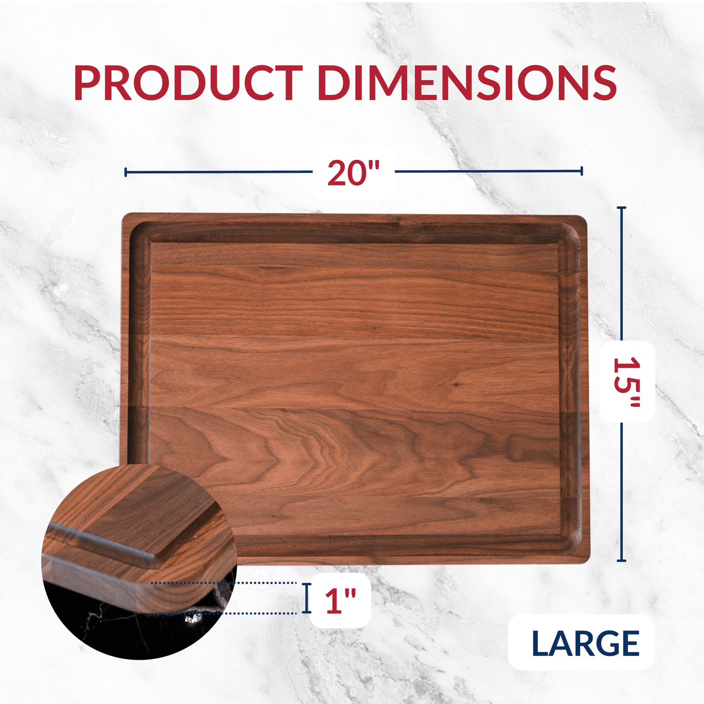 Large Walnut Wood Cutting Board - themonogram manor 