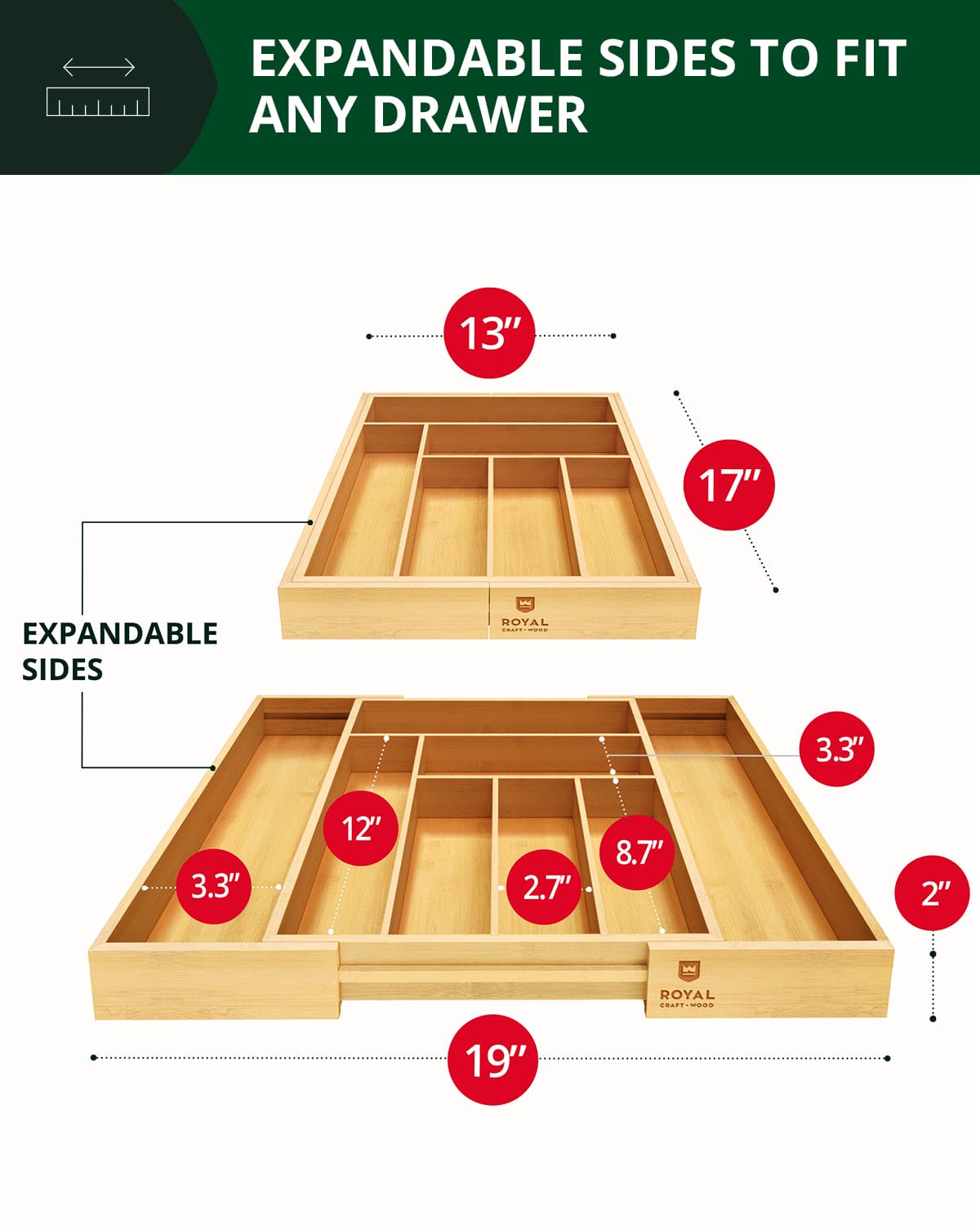 Expandable Silverware Organizer (8 Slots) - themonogram manor 