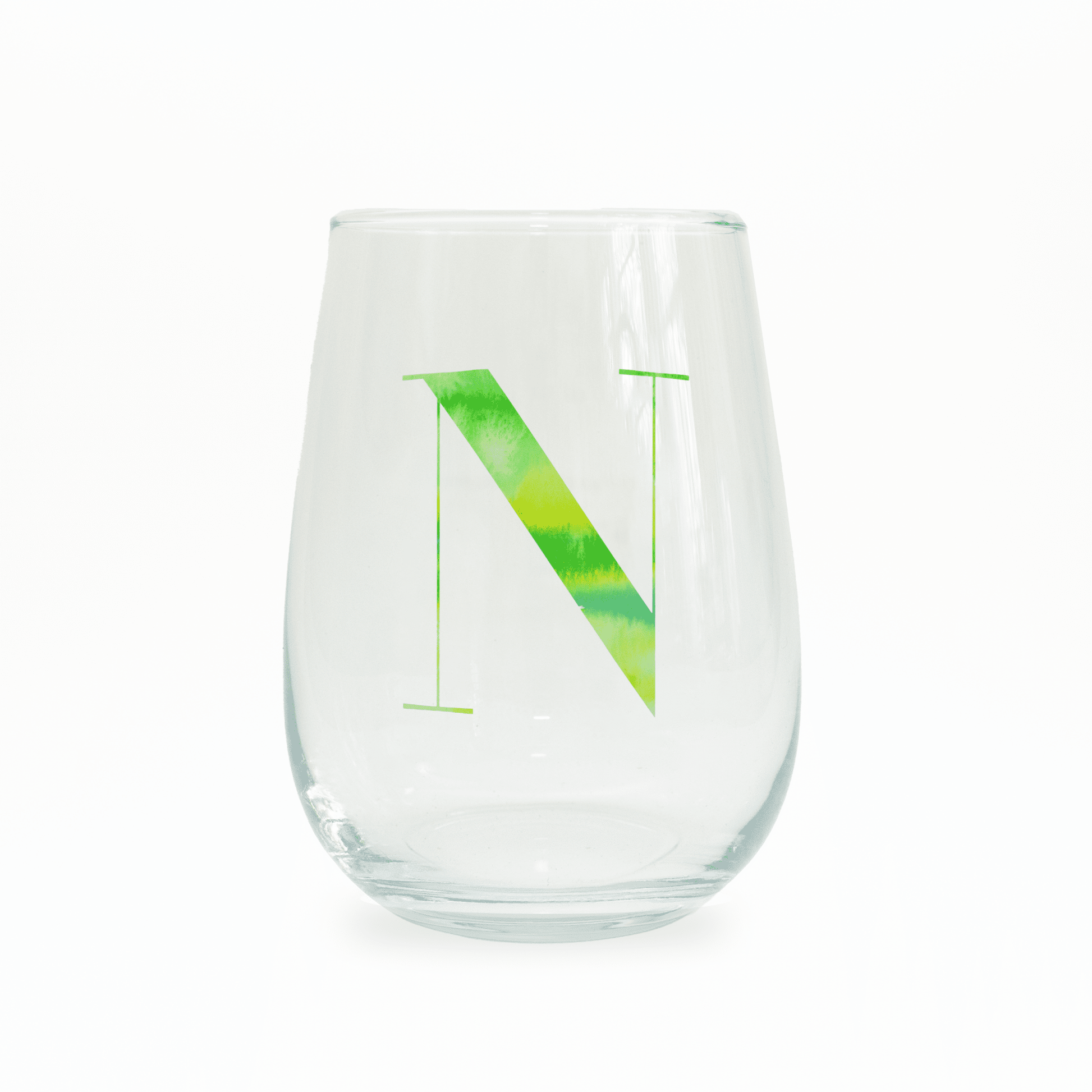 N Monogram Stemless Wine Glass - themonogram manor 