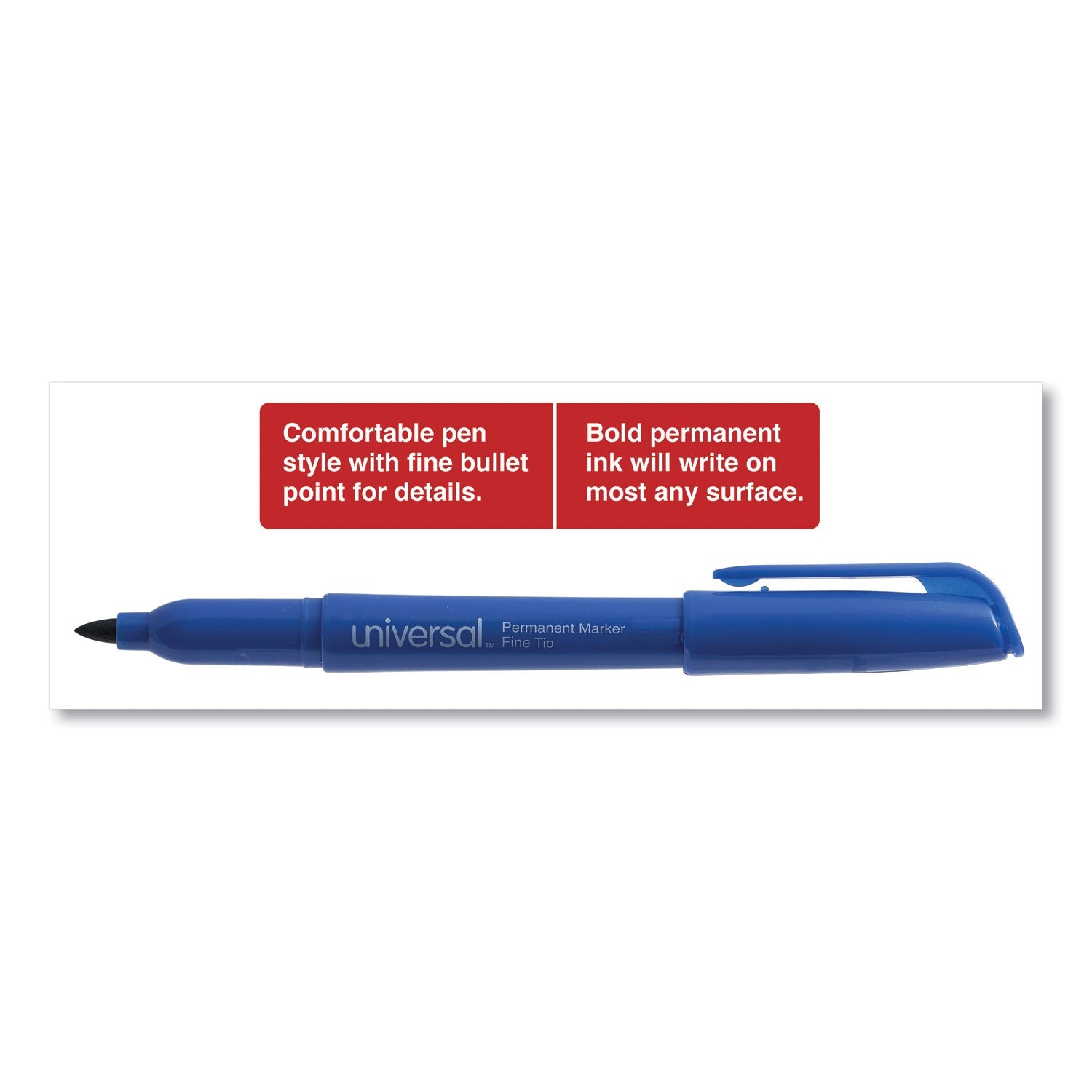 Universal Pen - Style Permanent Marker, Fine Bullet Tip, Blue, Dozen - themonogram manor 