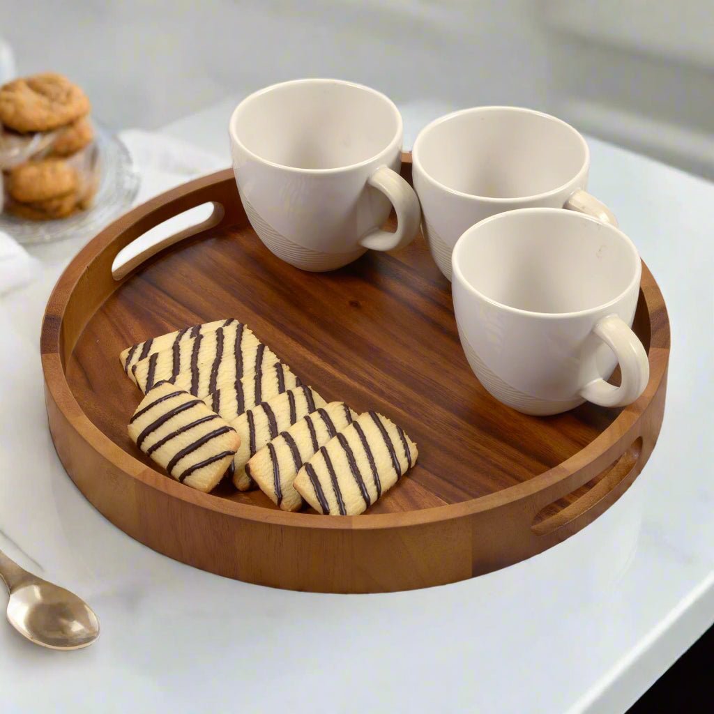 Round Serving Trays - Solid Bottom - themonogram manor 