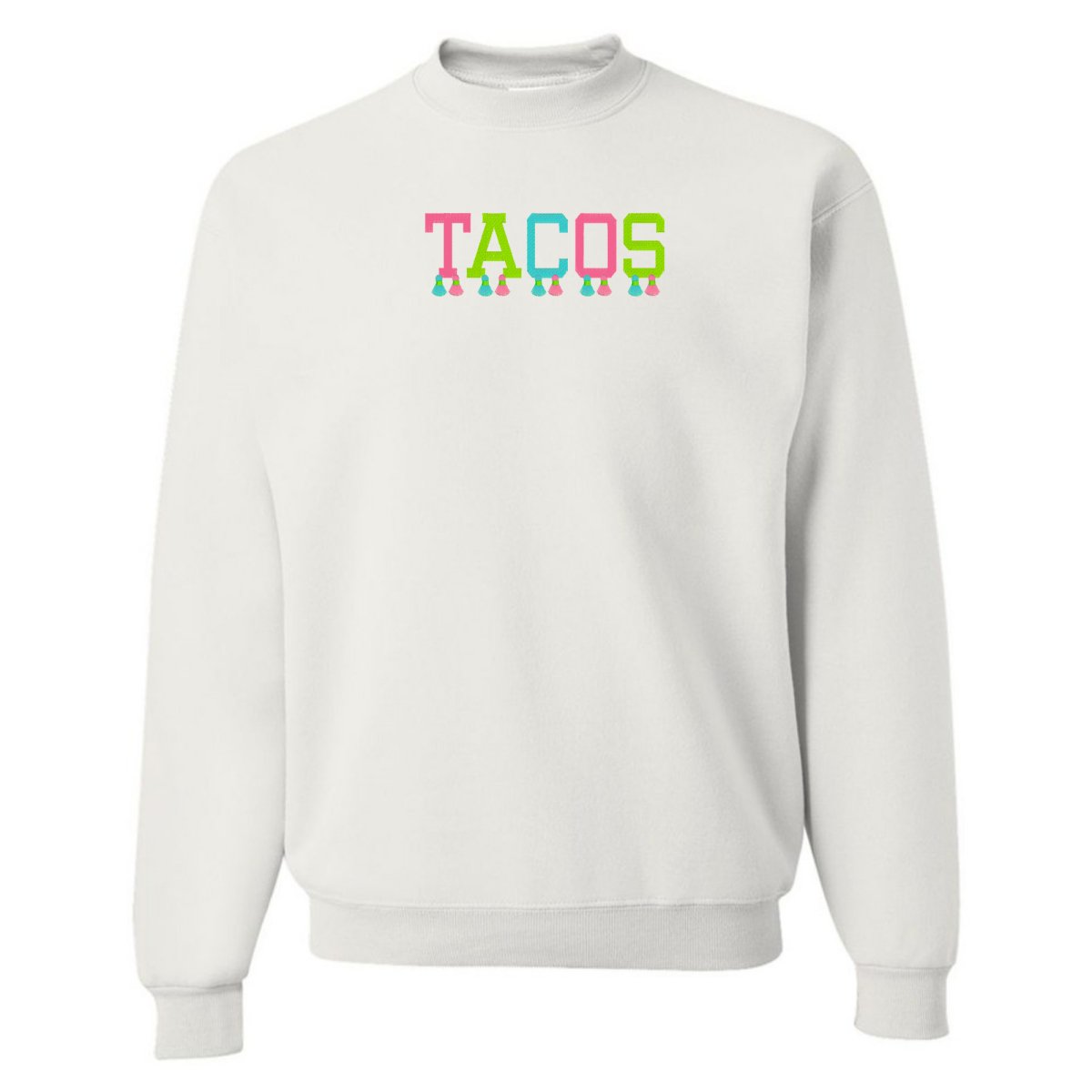 Embroidered Tasseled 'Tacos' Sweatshirt - themonogram manor 