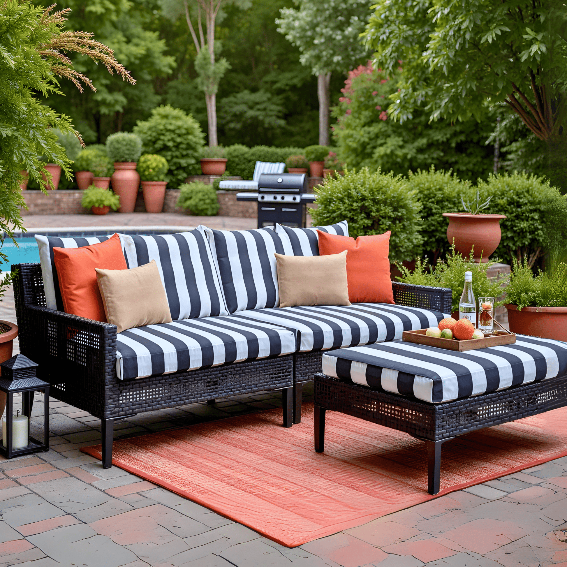 Black and White Cabana Stripe Outdoor Slip Covers, Compatible with IKEA Duvholmen Kuddarna - themonogram manor 