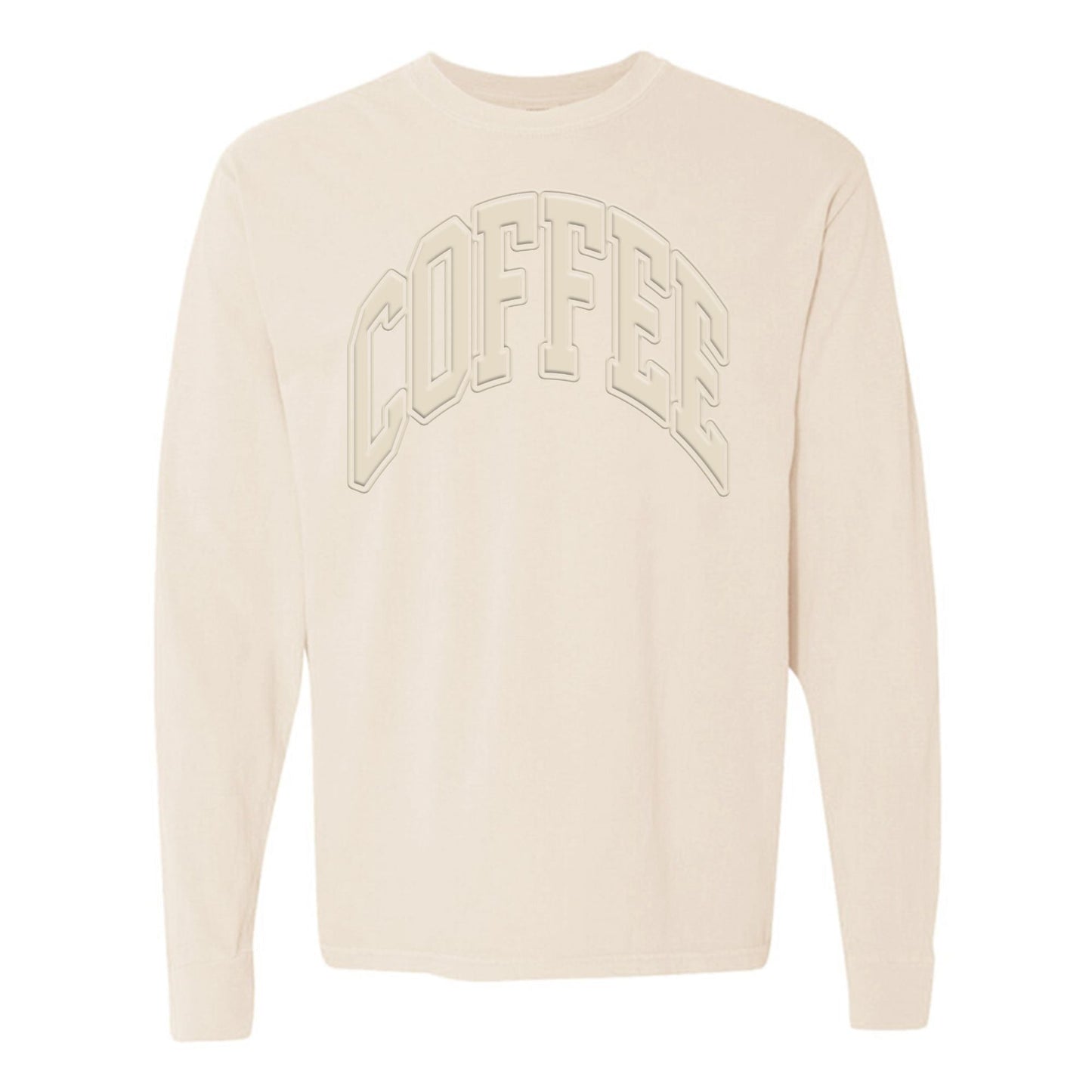 'Coffee' PUFF Long Sleeve T-Shirt - themonogram manor 
