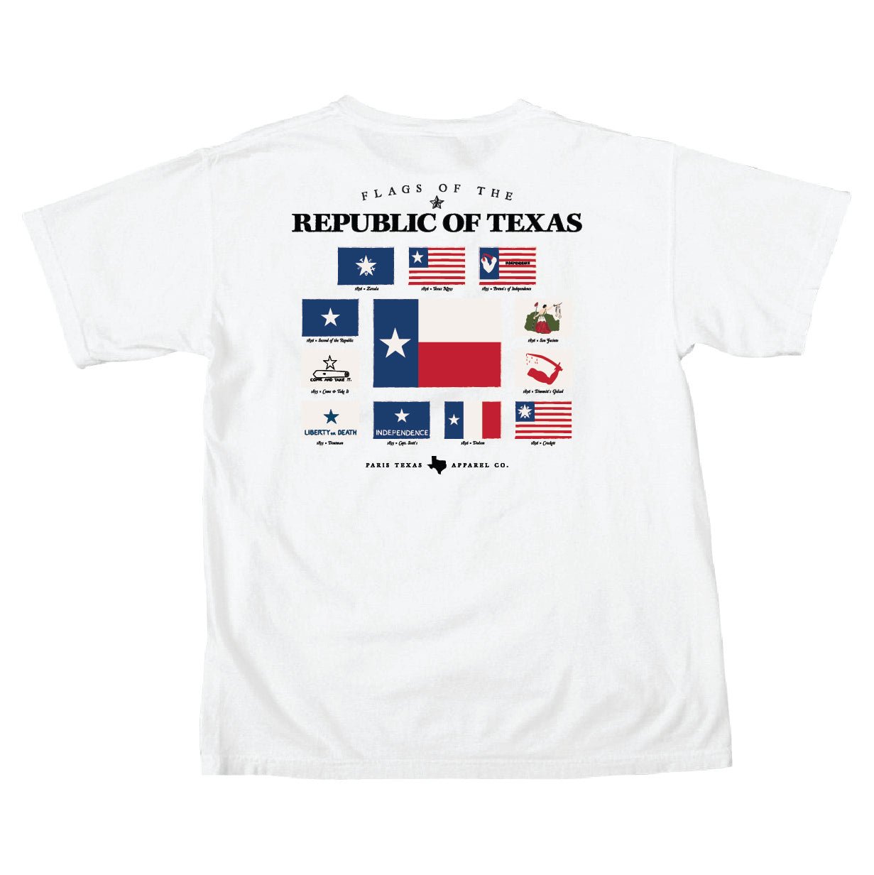 Flags of the Republic Pocket T-Shirt - White - themonogram manor 
