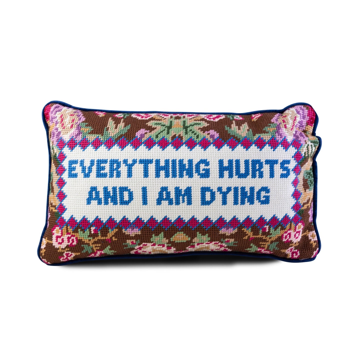 Everything Hurts Needlepoint Pillow - themonogram manor 