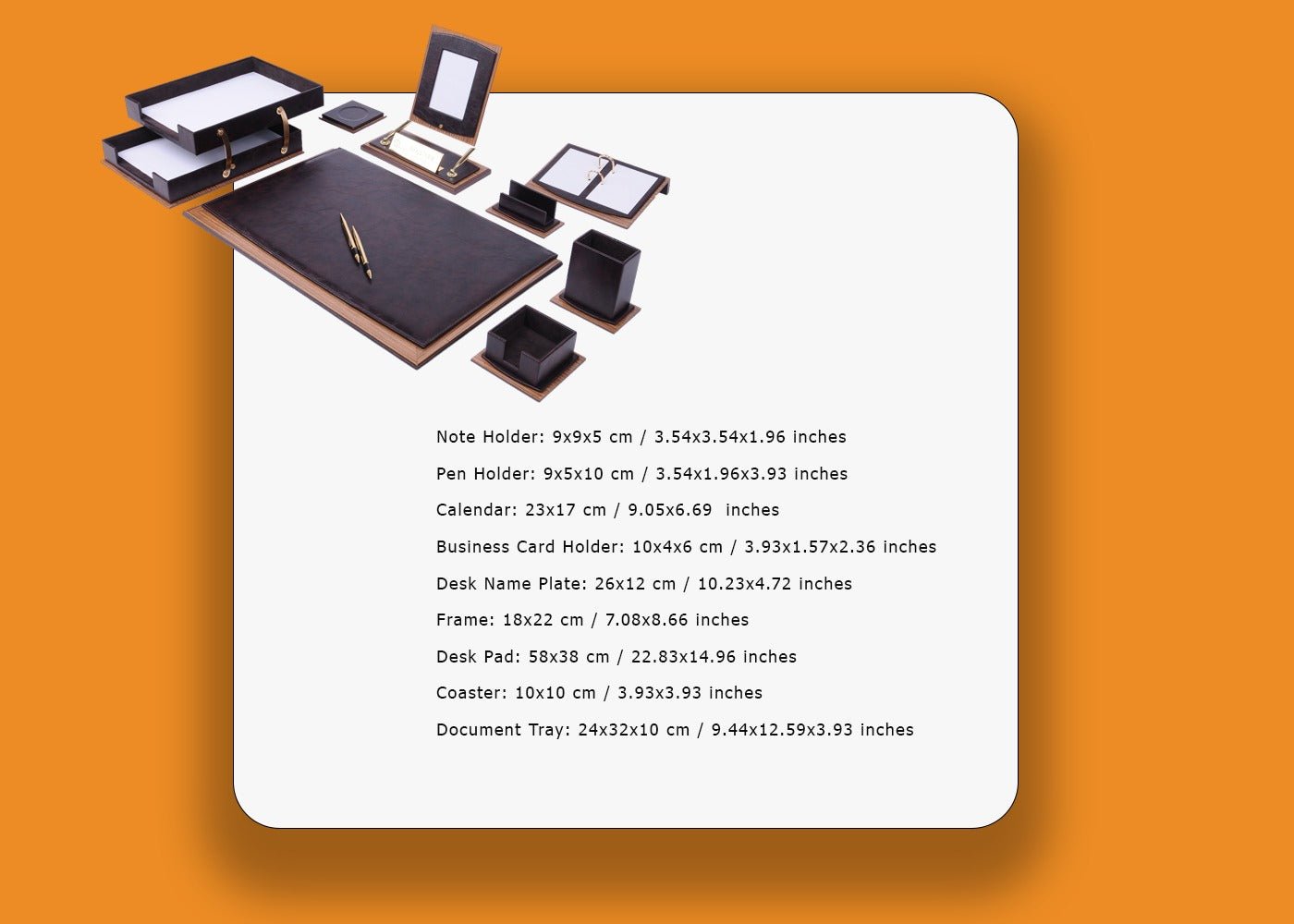 MOOG Luxury Desk Set - 12 Accessories - Brown - 12 PCS - themonogram manor 