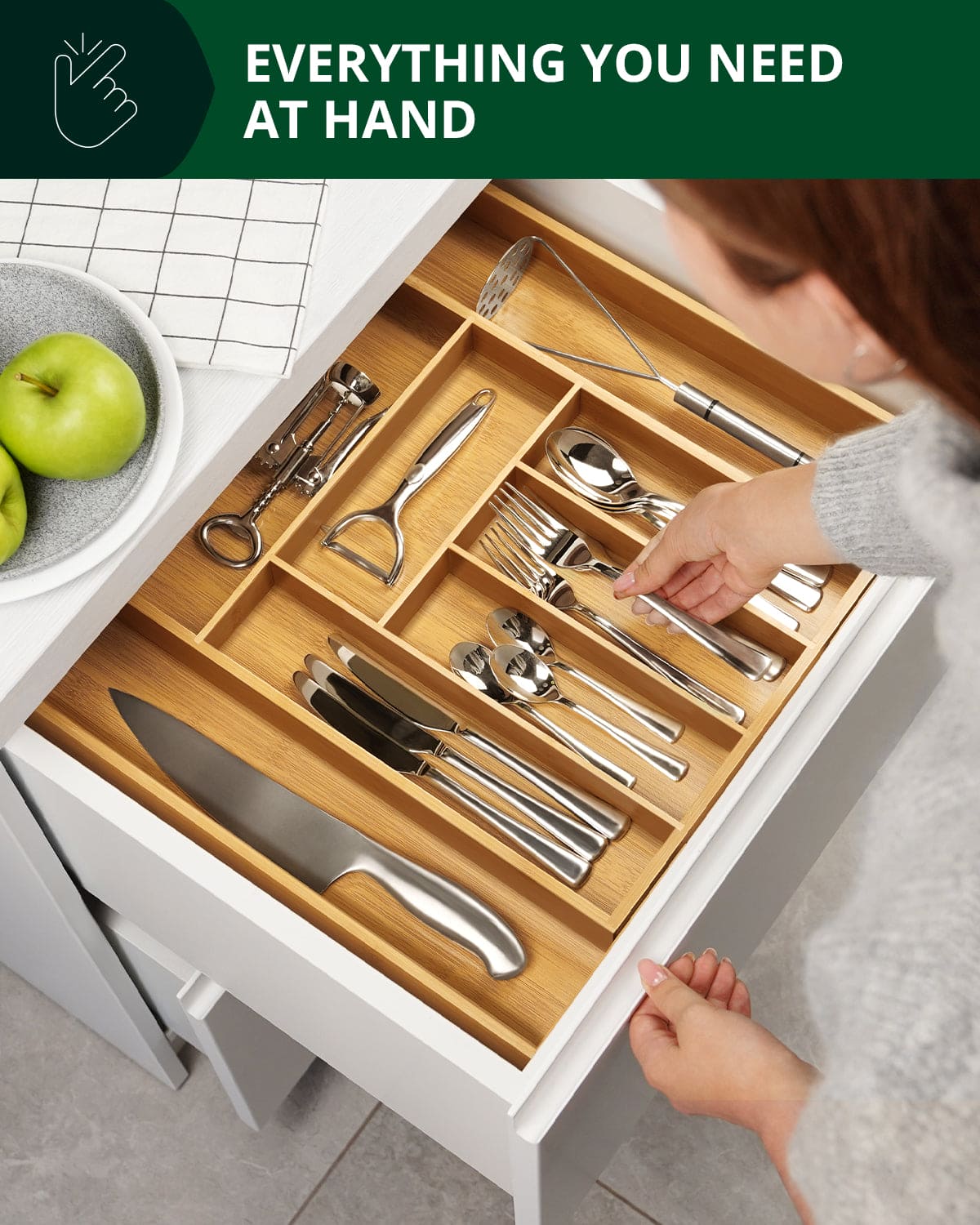 Expandable Silverware Organizer (8 Slots) - themonogram manor 