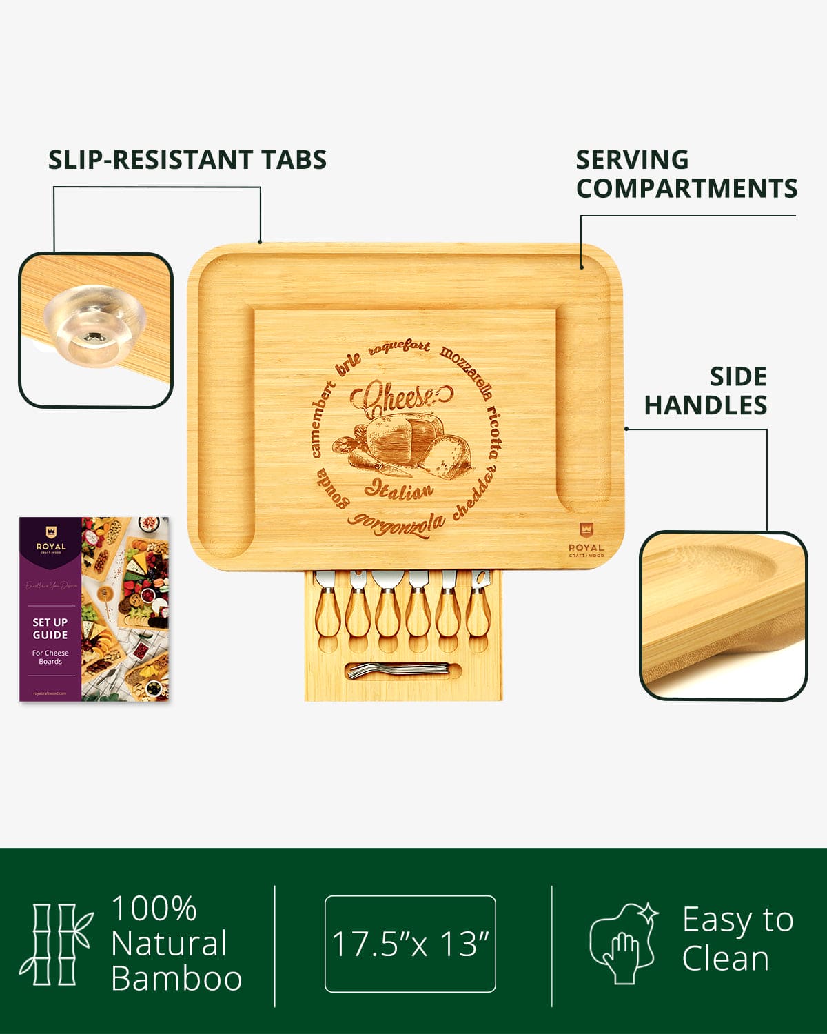 Cheese Board XXL with Cutlery Set - themonogram manor 