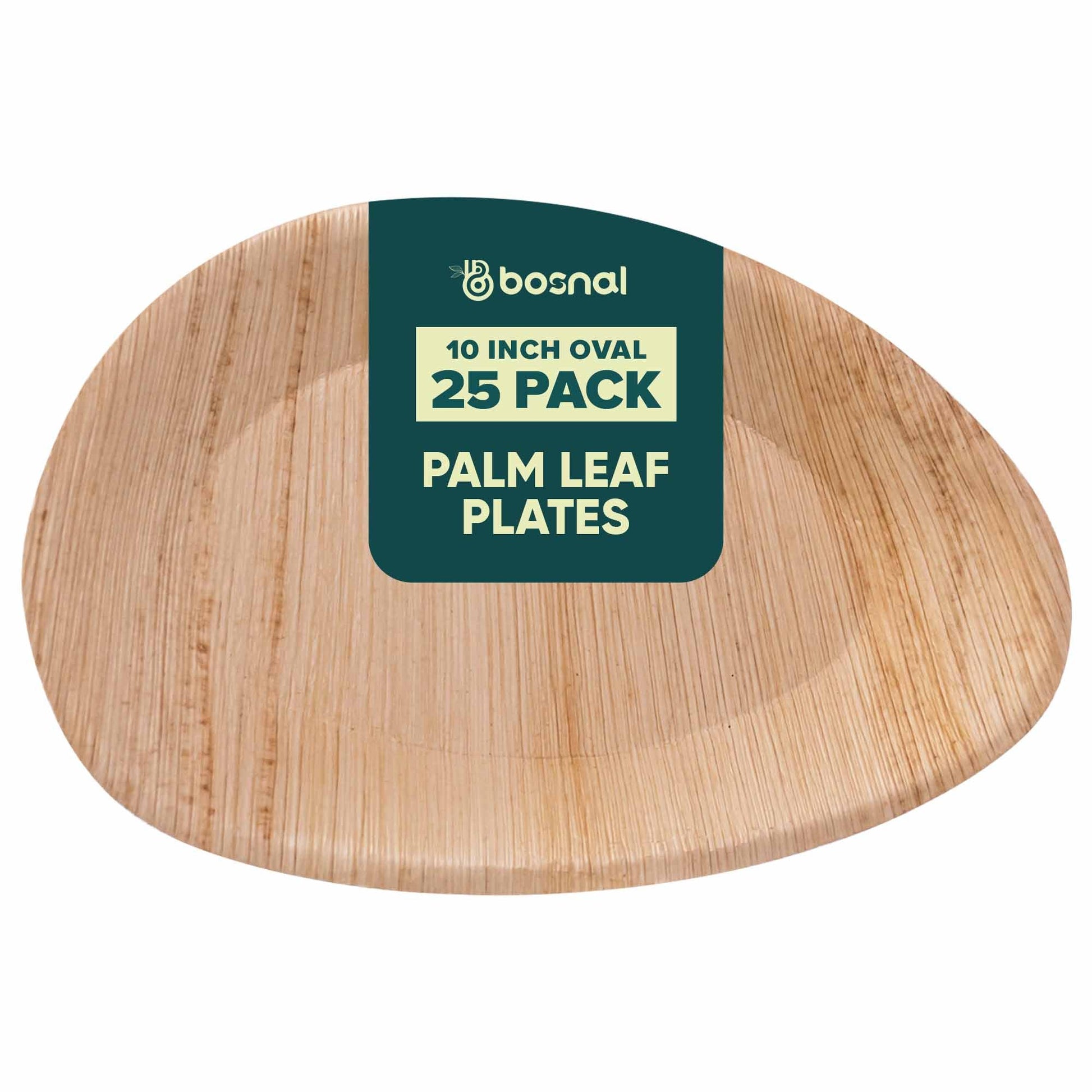 Bosnal - Palm Leaf Biodegradable Plates, 10 inch, Oval - themonogram manor 