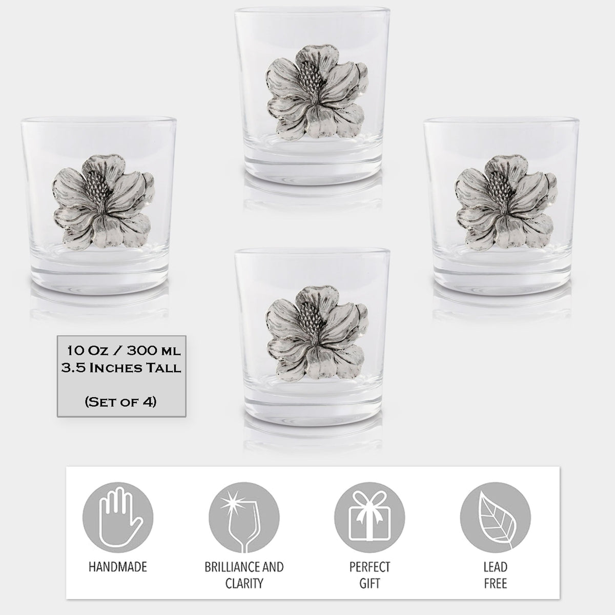 Magnolia Bar Glasses Set of 4 - themonogram manor 