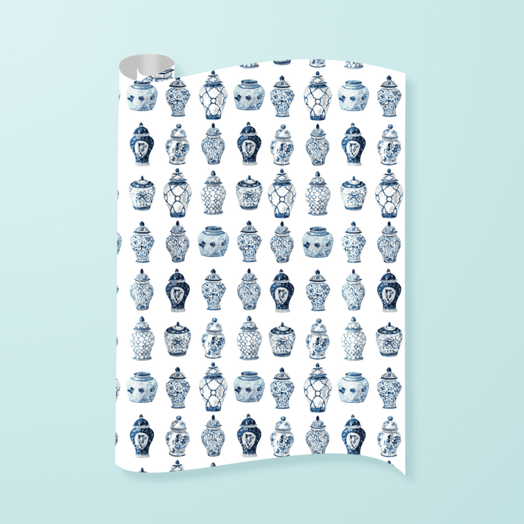 Ginger Jars Gift Wrap - themonogram manor 