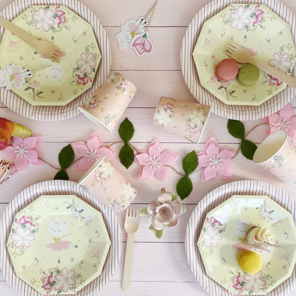 Pink Fine Stripes Plates (Set of 8) - themonogram manor 