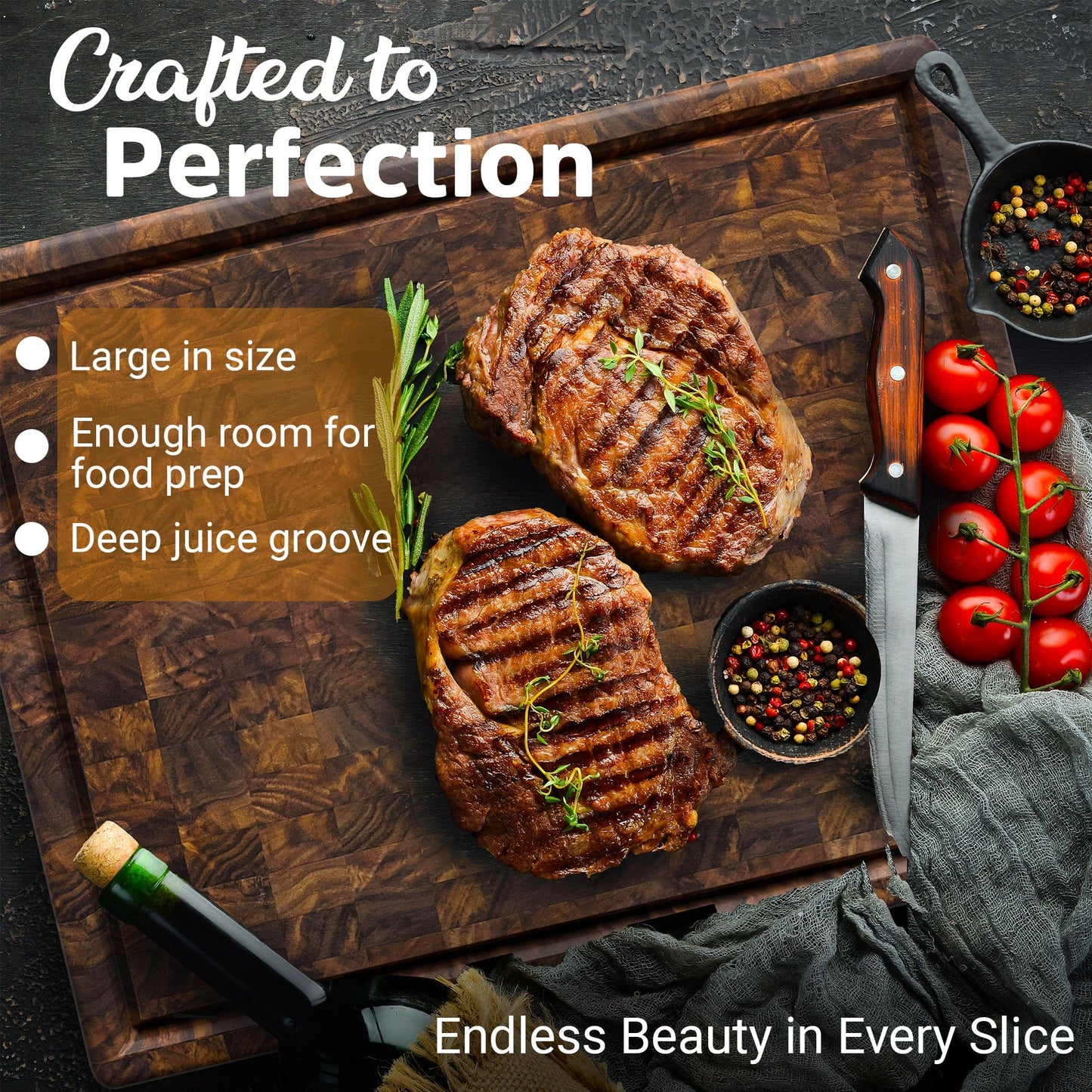 Extra Large Walnut Wood End Grain Cutting Board - themonogram manor 