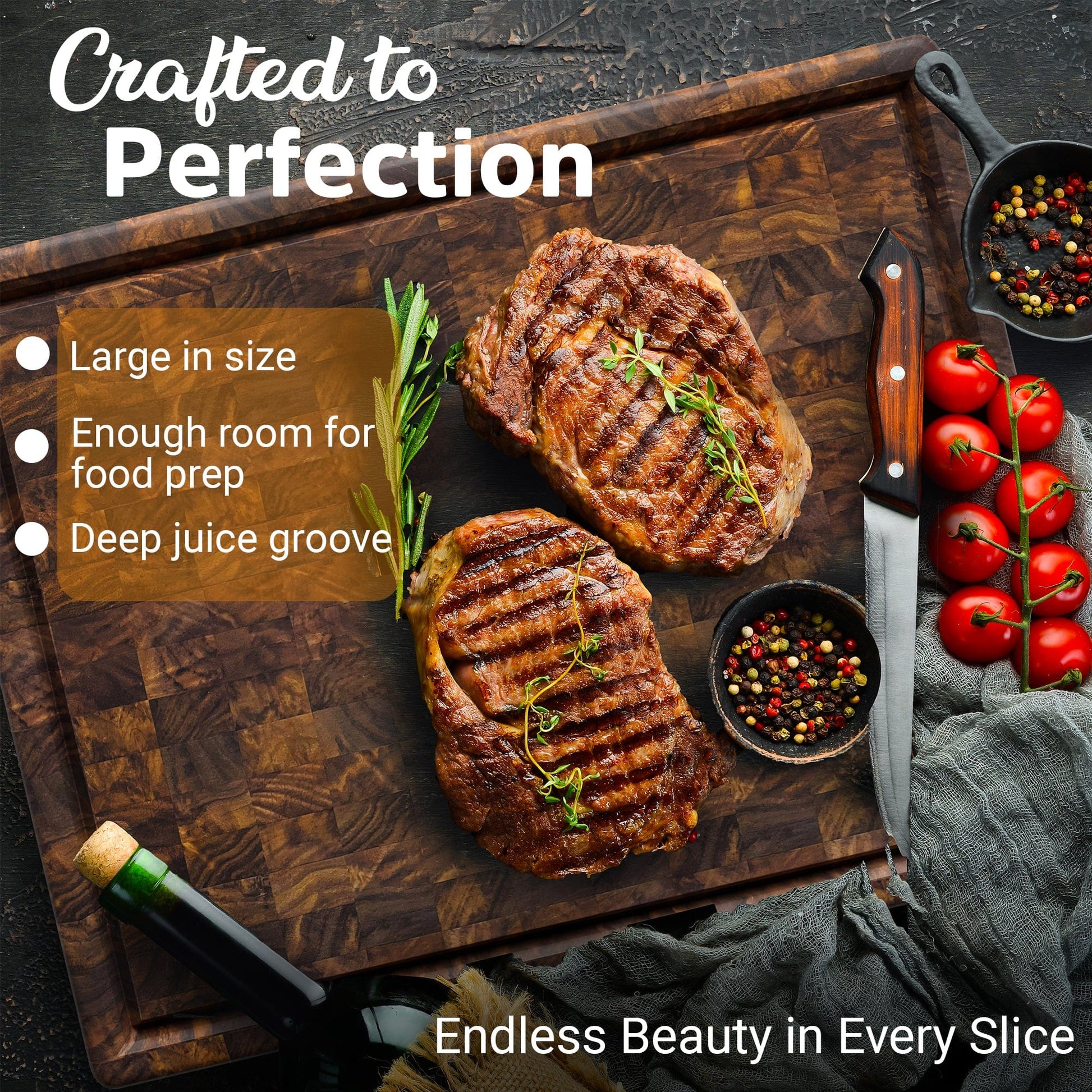 Extra Large Walnut Wood End Grain Cutting Board - themonogram manor 