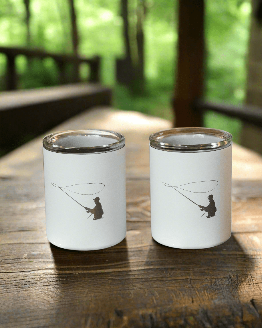 Limited Edition Fisherman Glass Lined Whiskey Glass in White Set of 2 - themonogram manor 