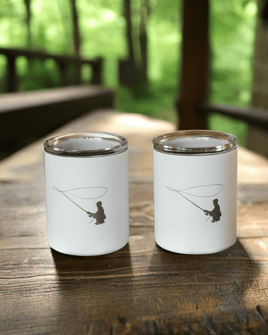 Limited Edition Fisherman Glass Lined Whiskey Glass in White Set of 2 - themonogram manor 