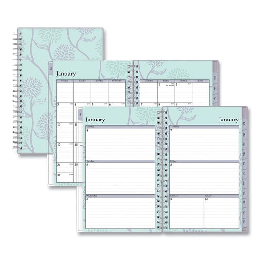 Blue Sky Rue Du Flore Weekly/Monthly Planner, Rue Du Flore Artwork, 8 x 5, Jade/Lavender Cover, 12 - Month (Jan to Dec): 2023 - themonogram manor 
