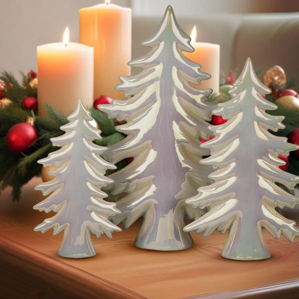 Iridescent Ceramic Trees Set - themonogram manor 