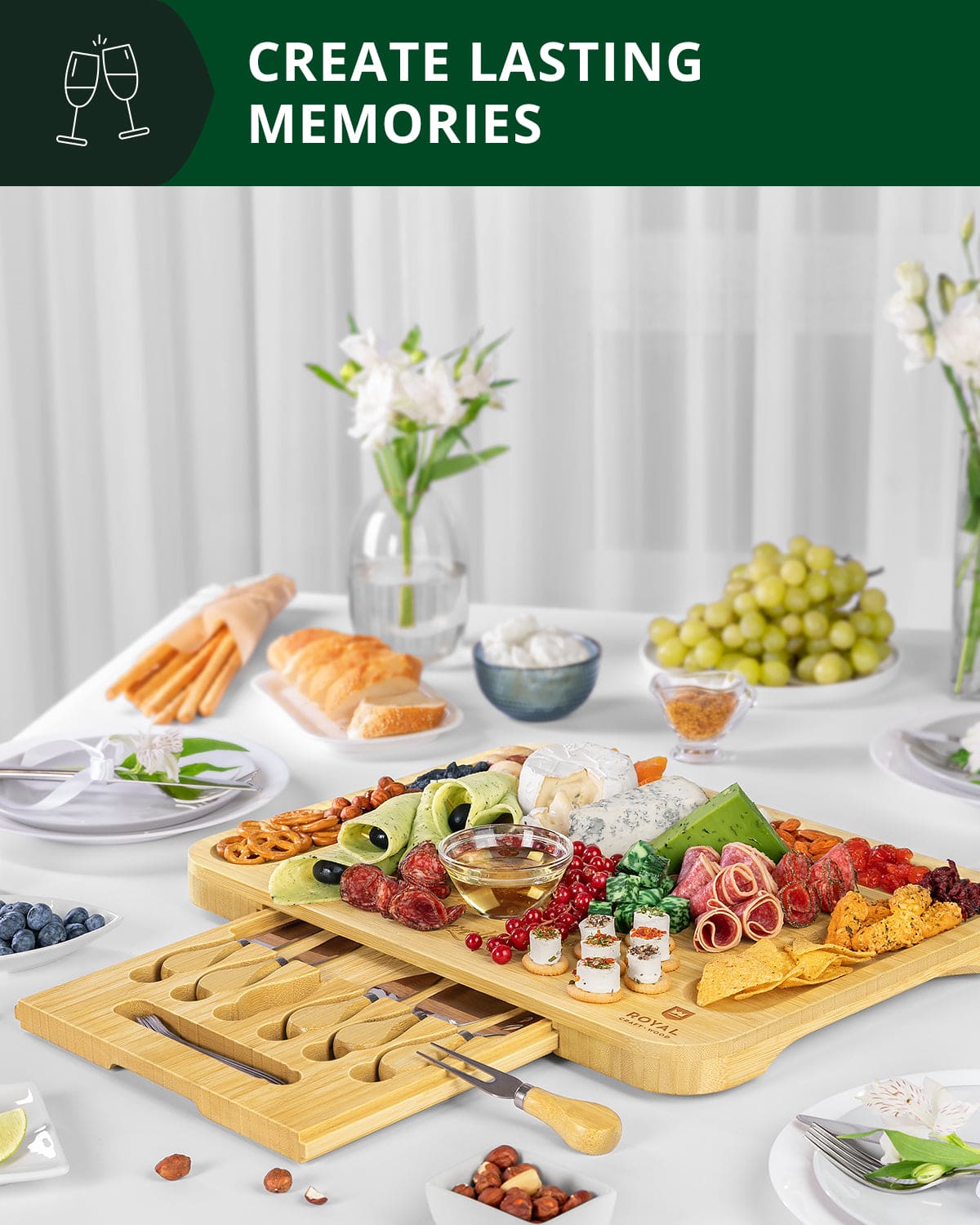 Cheese Board XXL with Cutlery Set - themonogram manor 