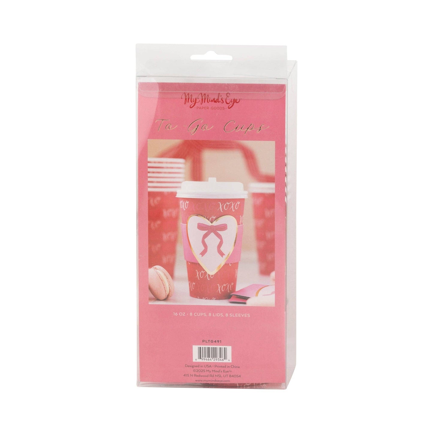 PLTG491 - Heart with Bow To Go Cups - themonogram manor 