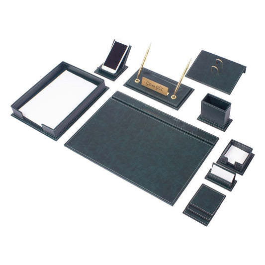 MOOG Luxury Desk Set - Single Document Tray - Green - 13 PCS - themonogram manor 