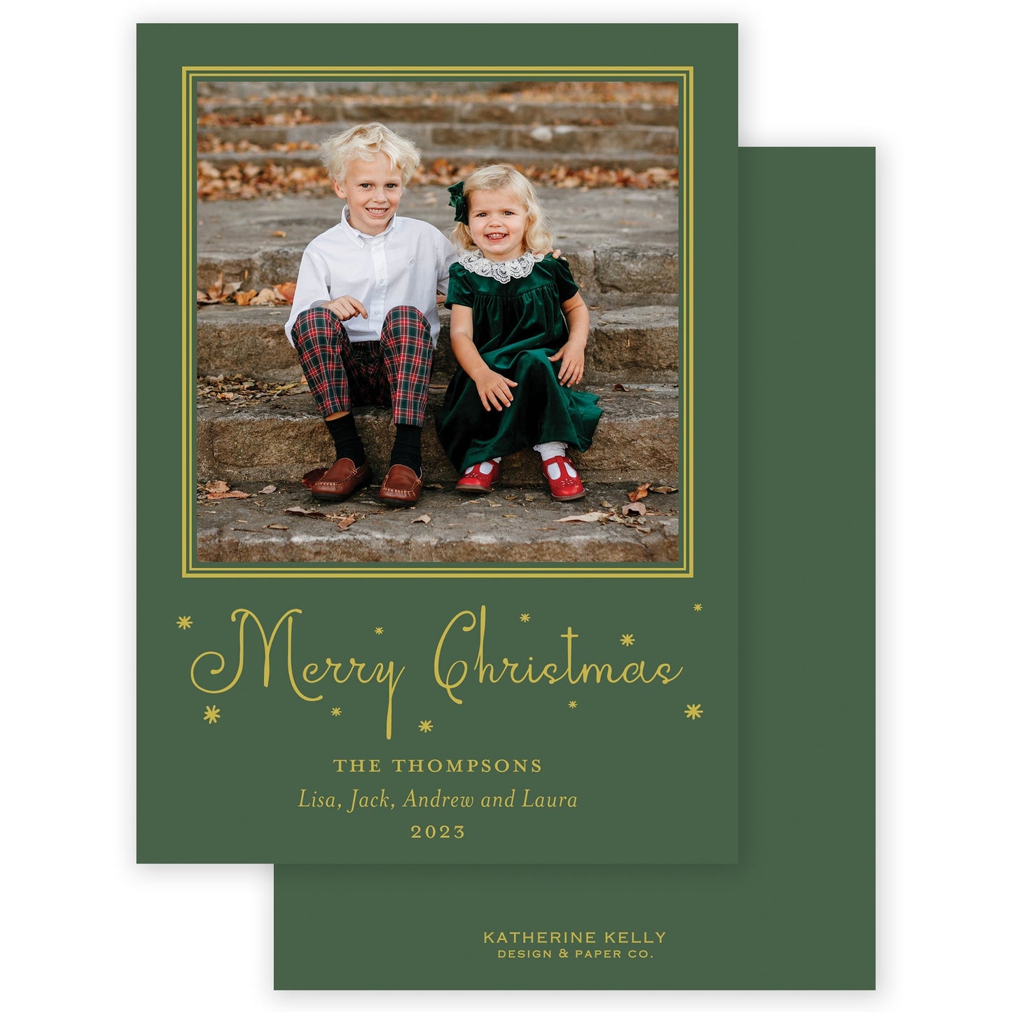 forest merry christmas drip holiday card - themonogram manor 