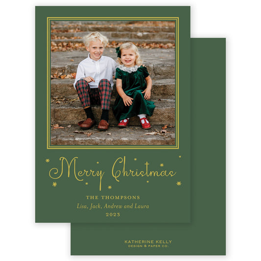 forest merry christmas drip holiday card - themonogram manor 