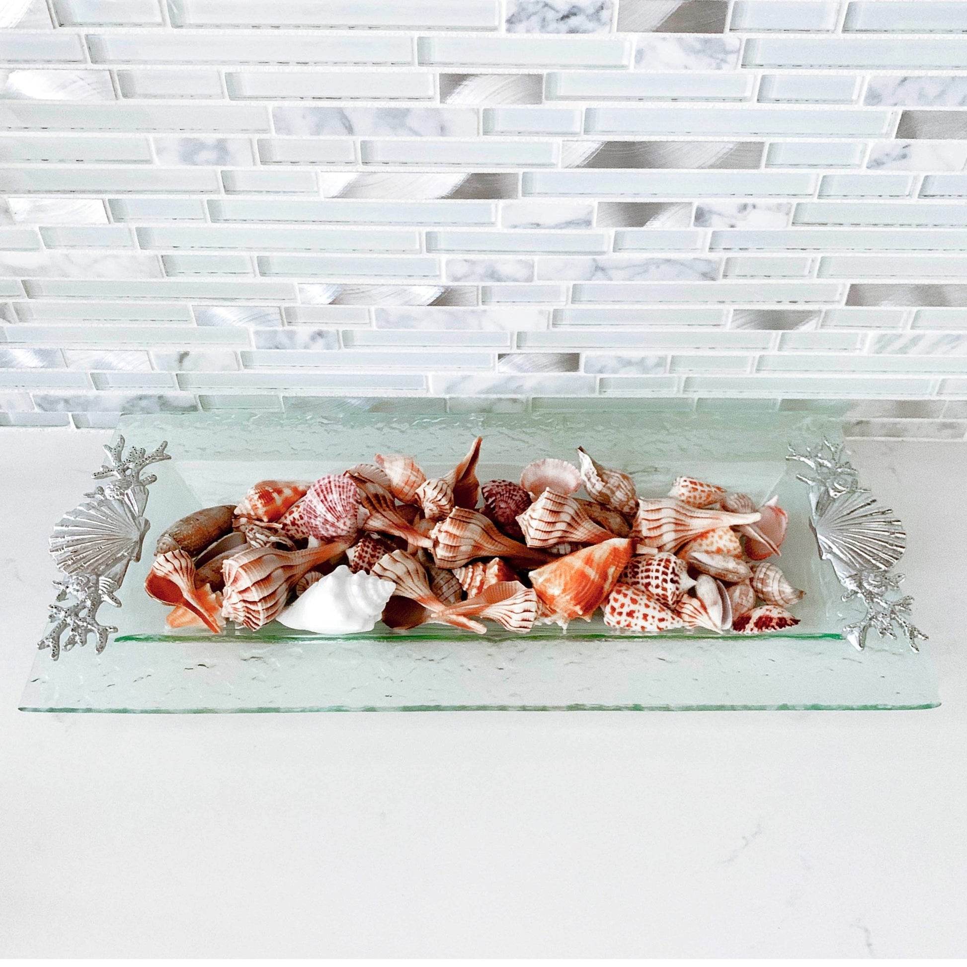 Shell/Sea Life Oblong Tray - themonogram manor 