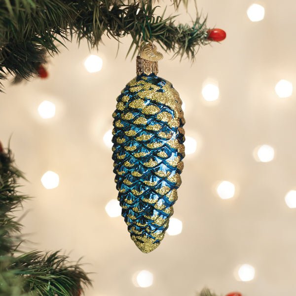 Blue Shimmering Cone Ornament - themonogram manor 