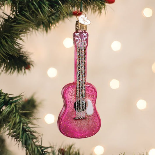 Glittered Glam Guitar Ornament - themonogram manor 