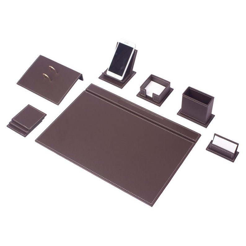 MOOG Luxury Desk Set - 9 Accessories - Brown - 9 PCS - themonogram manor 