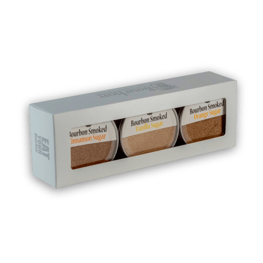 Bourbon Smoked Sugars Trio - Orange, Vanilla, Cinnamon - themonogram manor 