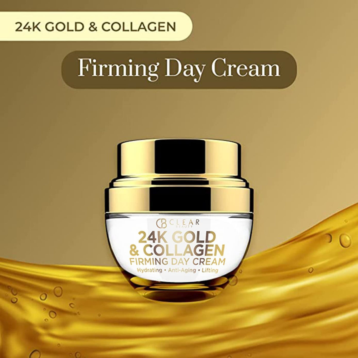 24K Gold & Collagen Daily Face Moisturizer - Dermatologist Tested, Reduces Fine Lines, Anti-Aging, Clean Beauty, Cruelty-Free Korean Skincare, All Skin Types - 1.69 Oz - themonogram manor 