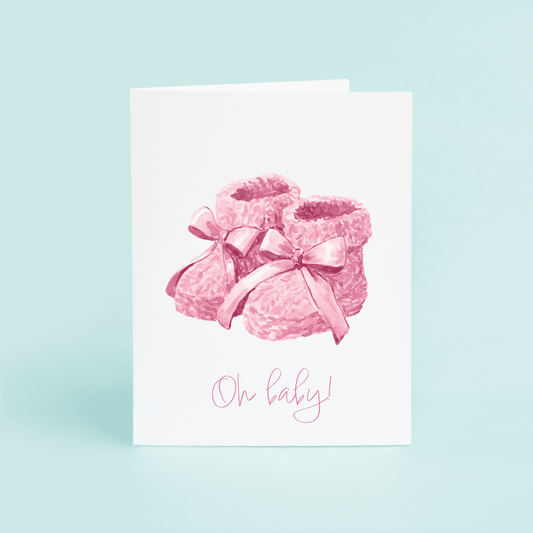 Pink Booties "Oh Baby!" - themonogram manor 