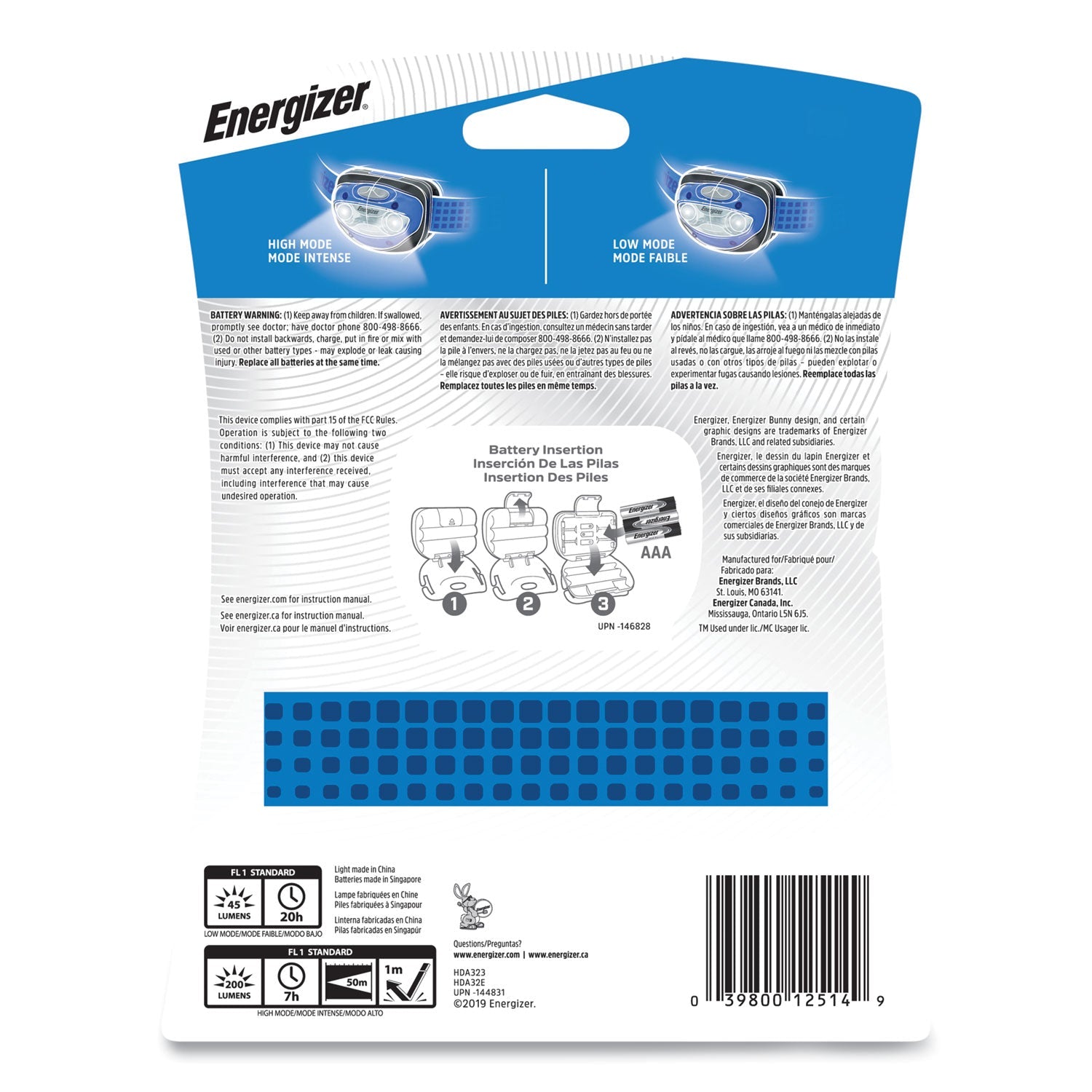 Energizer LED Headlight, 3 AAA Batteries (Included), Blue - themonogram manor 