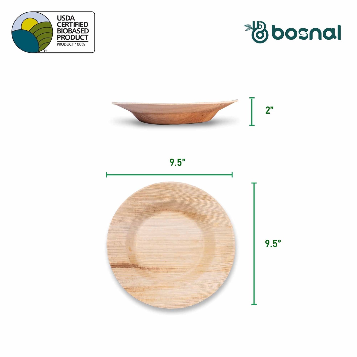 Bosnal - Palm Leaf Biodegradable Bowls, 9.5 inch Round Soup Bowl - themonogram manor 