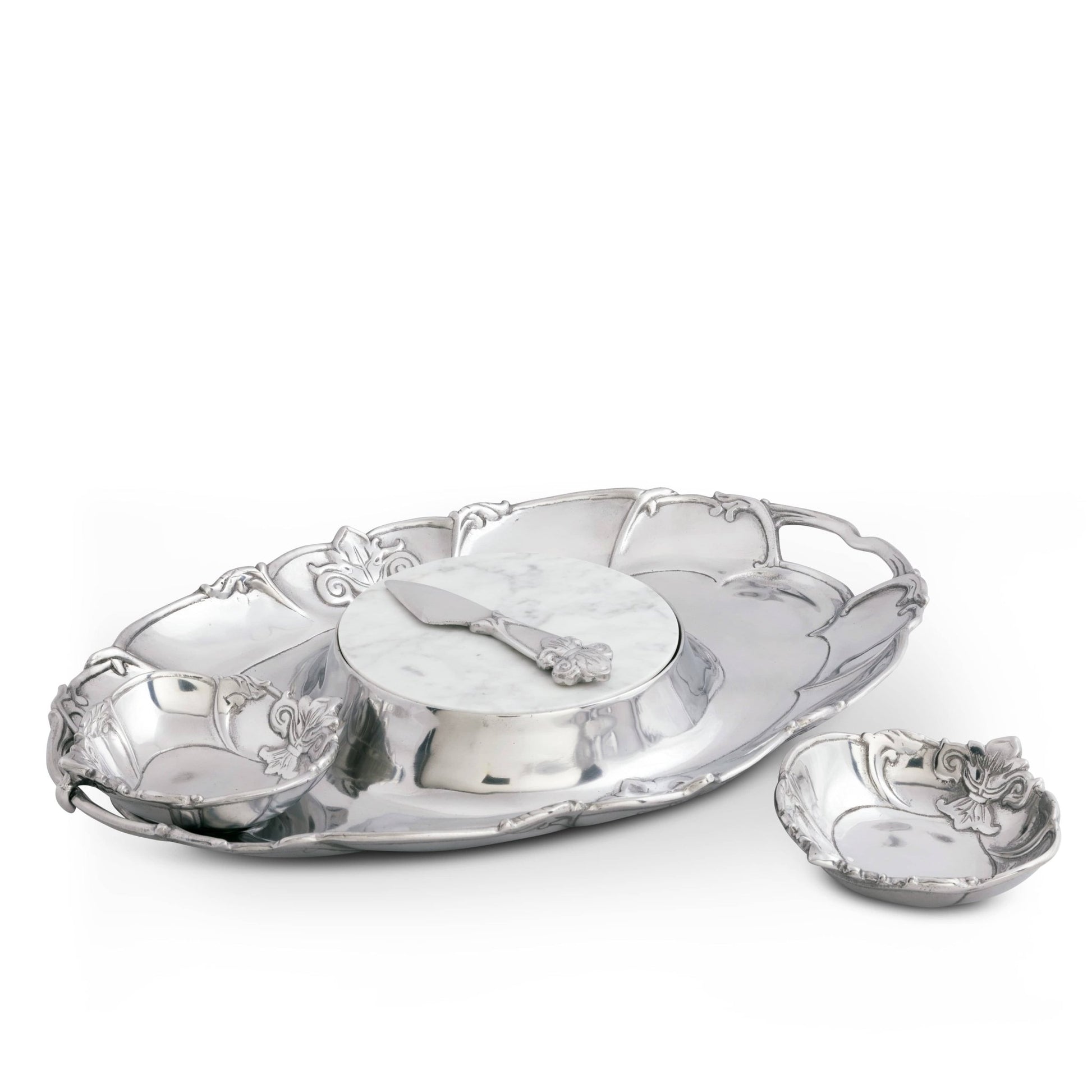 Fleur-De-Lis Tray Entertainment - themonogram manor 